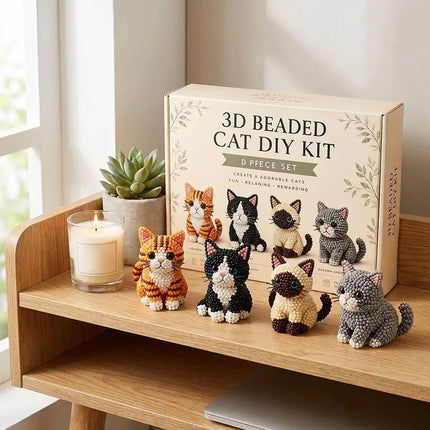 Tiny 3D Beaded Animal Kit Easy DIY Beading Bead Art Craft Kit with Colorful Beads Accessories for Beginners Craft Enthusiasts