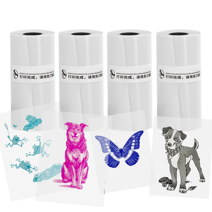 Thermal Mini Printer, Portable Inkless Sticker Maker,Bluetooth Free Cut Small Pocket Printer for Children DIY 57mm Photo Print