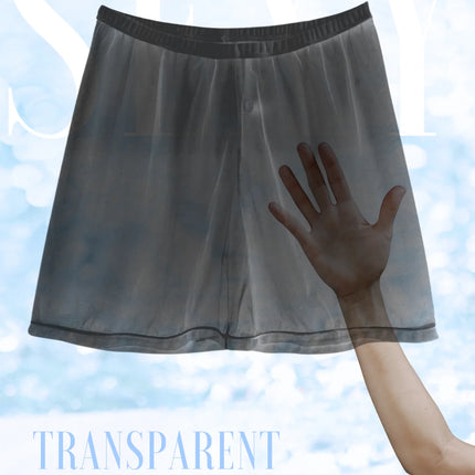 1Pc Sexy Sheer Mesh Men Underwear Fashionable Soft Transparent Home Loose Fit Boxing Pants Sleep Shorts Sleepwear Pajama Pants