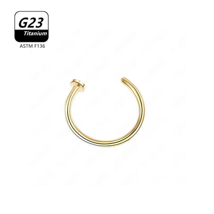 1Pcs 10Pcs G23 ASTM F136 Titanium D Shape Nose Piercing Ear Septum Earrings Studs Helix Stud Hoop Body Jewelry Wholesale