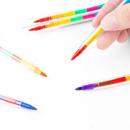 Building Block Crayons 10 Colors Children's Doodle Painting Coloring Creative Painting Crayons Non-Messy Removable Crayons