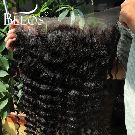 Ultra Fitted Skinlike 13x6 Real HD Lace Frontal Only Deep Wave Pre Plucked Human Hair HD Transaprent Lace Remy Hair Melt Skins