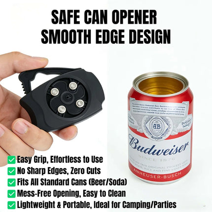 1pc Smooth Edge Safe Can Opener Portable Beer Soda Coke Can Top Remover Quick Open Kitchen Bar Gadget for Home Party Camping