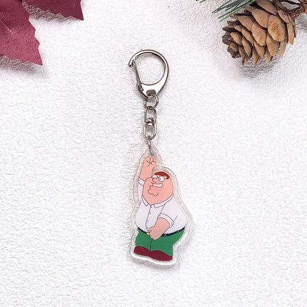 1/23Pcs Disney Family Guy Car Keychain Accessories Acrylic Cute Charms Pendant For Bag Funny Key Holder Backpack Decoration Gift