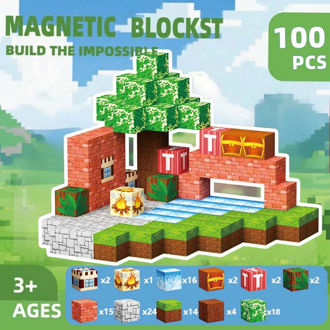 Magnetic Building Blocks Set - 100/200/400 Pieces Educational STEM Toy