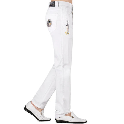 2024 New Men's Casual Pants Summer Fashions Loose Straight Men's Khaki Trousers 97%cotton Stretch Fabric Bruce&Shark Big Size 40