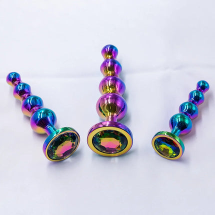 Metal Anal Plug Prostate Massager Anal Beads Butt Plug Metal Dildo G-spot Stimulating Sex Toys for Men and Women But Plug