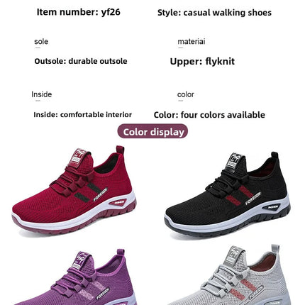 Women Casual Sports Shoes Breathable Lightweight Sneakers Anti-slip Flats Outdoor Running Walking Shoes Female Vulcanized Shoes