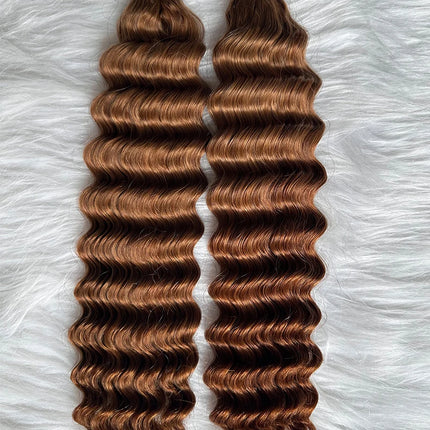 Bulk Human Hair for Braiding #4 #30 Color Blonde Human Hair Bulk No Weft Braids Hair Extensions for Women 1/3/4pcs /lot