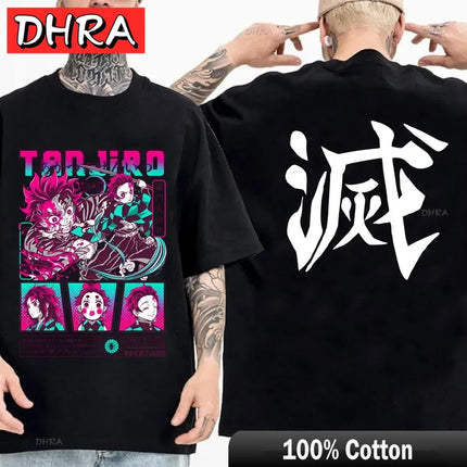 Demon Slayer T Shirt Nezuko Tshirt Women Kimetsu No Yaiba Top Tees Japanese Anime Tanjirou Kamado Tops Manga Harajuku T-shirt