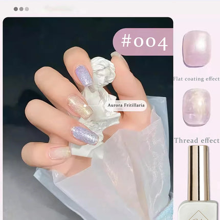 ZH 12ML 8-Color Pearl Shell Thread Nail Gel Polish Long Lasting White Pink Purple Salon Gel Nail Art DIY Solid Gel Polish