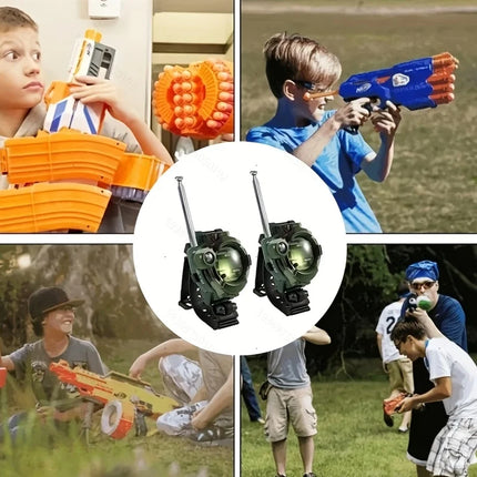New 2Pcs Walkie Talkies Toy Simulation Watch 7 in 1 Multifunctional Electric Walkie Talkies For Kids Xmas Gift Intercom Toy
