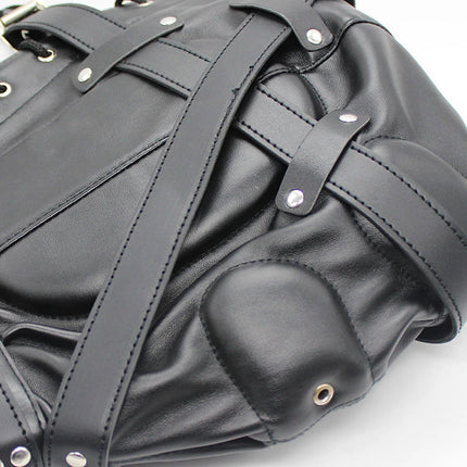 BDSM Bondage Fetish Sex Mask Sexy Headgear Closed Blindfold Leather Restraint Hood Mask Erotic Games Sex Toys for Couples
