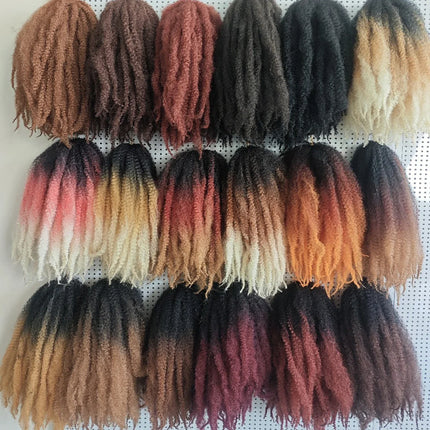 Crochet Hair Short Curly Fluffy Marley Twist Braiding Hair Synthetic Braids Hair Extensions Afro Black Hairstyle For Ladies