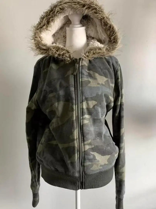 Subculture Cross Y2k Lamb Wool Jackets Women Gothic Hoodies Skull Grunge Zipper  Streetwear Harajuku Female Vintage Casual Coat
