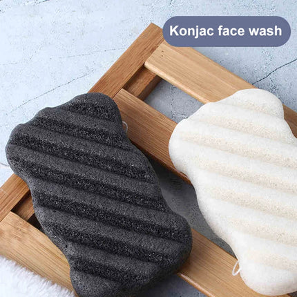 Clearance_Brainbow Face Washing Sponge Konjac Wash Face Puff Large Foaming Deep Cleansing Horny Belt Lanyard Makeup Cleansing Pu