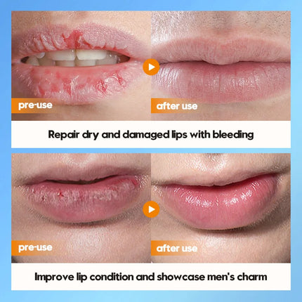 SADOER Men's Lip Balm Moisturizing Anti Cracking Repair Nourishing Hydrating Lipstick Men Lips Skin Care Products