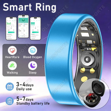 2026 New Smart Ring Blood Oxygen Heart Rate Monitoring IP68 & 5ATM Waterproof Multi-sport Mode Fitness Smart Ring For Man Women