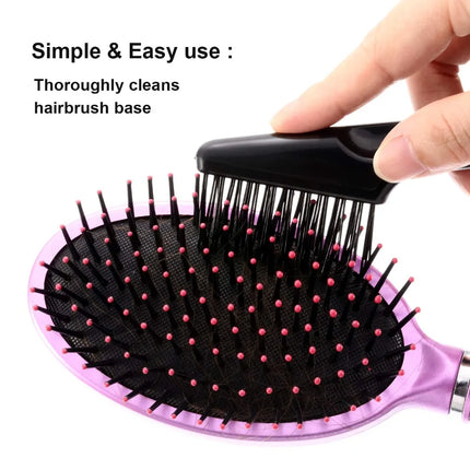Hair Brush Cleaner Tool 2 Pack - 2-in-1 Dual Edge Removes Hair, Dust & Lint for Home & Salon