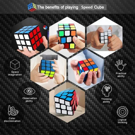 Speed Cube 3x3x3 Smooth Puzzle Toys Professional 3D Brain Teaser Cube Educational Brain Teaser Game Magic Cube for Kids Adults
