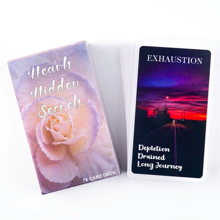 Hearts Hidden Secrets Oracle Deck 10.3*6cm Situations Cards Glossy Twin Flame Deck Feelings Messages Deck 78 Cards