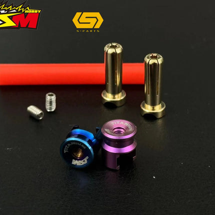 JSM Hobby TITANIUM Battery Grips with bullet plugs 4/5mm