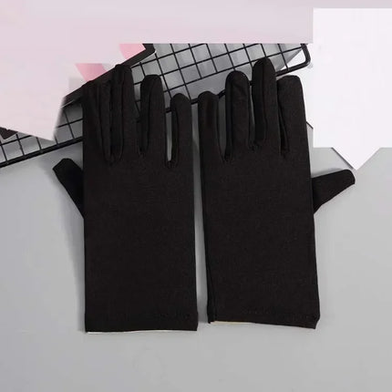 22cm Sexy Stretchy Elastic Short Finger Gloves Women Lady Bridal Wedding Drama Party    Accessory Halloween Costume Cosplay
