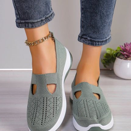 Women's shoes Solid Color Breathable Sneakers, casual sneaker women's summer sneakers, Low-top Knitted Casual Shoes Mom Shoes