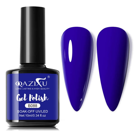 QAZIXU 10ml Klein Blue Nail Polish Gel Soak Off UV LED Manicure Semi-Permanent Nail Art Varnish For Salon & Home Pure Gel Polish
