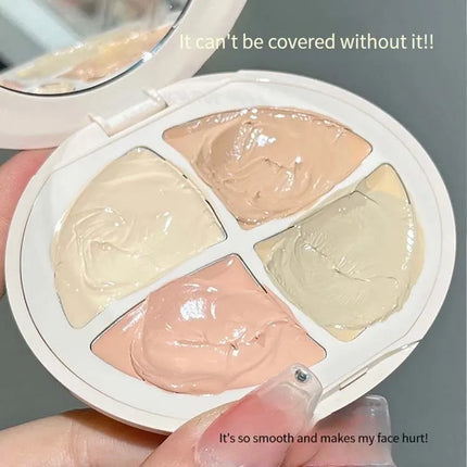 Four-color Concealer Facial Concealer Spots Tear Grooves Law Lines Dark Circles Brighten And Even Skin Tone