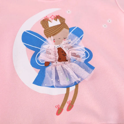 Jumping Meters 2-7T Fairy Tale Girls Sweatshirts For Autumn Spring Long Sleeve Baby Clothing Toddler Hooded Kids Shirts