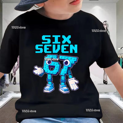 Summer Funny Six Seven 67 Digit Print Children's T-Shirt Casual Cotton Boys Short Sleeve Fashion Comfortable Kids Sport Clothes