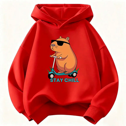 Funny Stylish Capybara Fashion Design Sweatshirt Children's Hoody for Boys Girls Autumn Winter Casual Hoodies