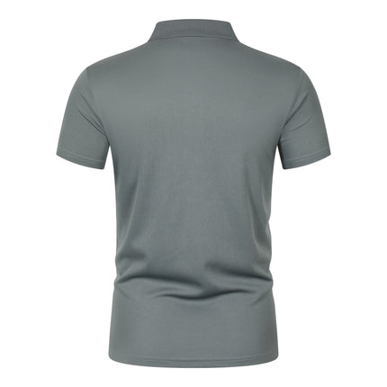 2025 Solid color polo shirt ultra-light men's quick-drying breathable sweat-wicking shirt suitable for fitness gym and running