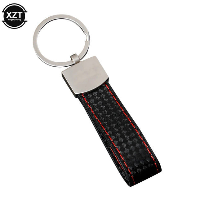 Fashion Black-red Leather Car Keychain Key Ring For Audi Sline RS VW R M AMG Rline GTI 3-color sports Key Chain Pendant