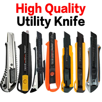 High Carbon Steel Blade Utility Knife Durable Industrial Replaceable Office Art Student Supplies Stainless Steel Paper Cutter