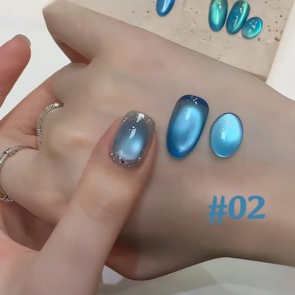 1-9pcs WS Autumn Winter Nail High-density Green Glass Bead Cat Eye Gel Nail Polish 2025 Popular Whitening Nail Art Nail Supplies