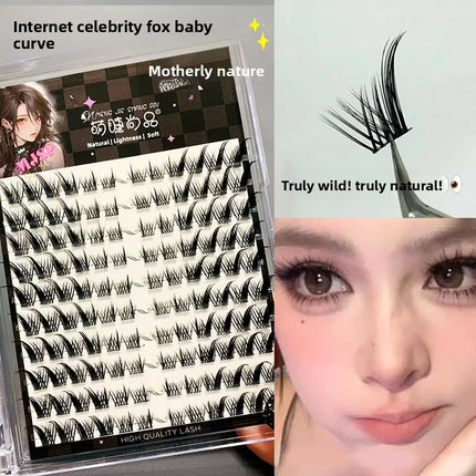Mengjieshangpin Manga Lashes False Eyelashes Little Devil Comics Female Natural Slender Soft Thick Simulated Curly Eye Lashes