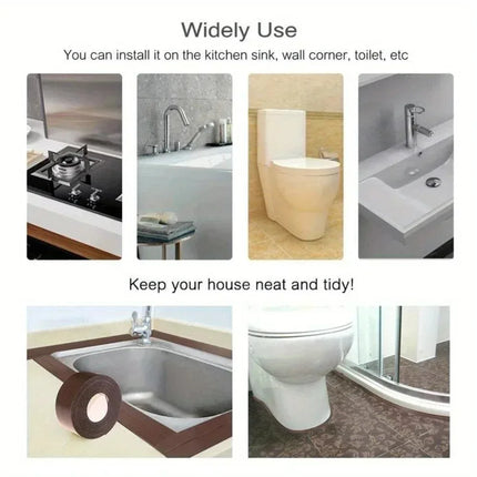 3.2m PVC Waterproof Sealing Tape for Bathroom Sink, Shower, Bathtub and Toilet - Self Adhesive Wall Sticker