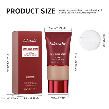 Liquid Foundation And Puff Makeup Set Lightweight Waterproof Long Lasting Matte Facial Foundation Cosmetics Woman Makeup