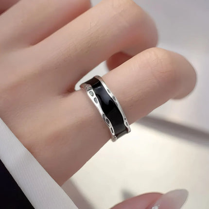 VENTFILLE 925 Sterling Silver Flower Lace Ring Korean Fashion Opening Inlaid CZ Adjustable Rings Valentine's Day Gift