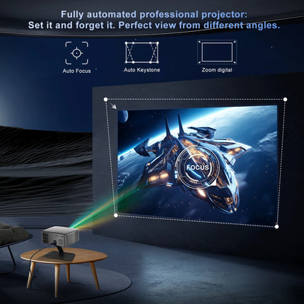 Salange New Smart Projector Android 14 5G Wifi6 Bluetooth Mini Beamer Home Cinema Theater Outdoor TV 4K Movie Portable Projector