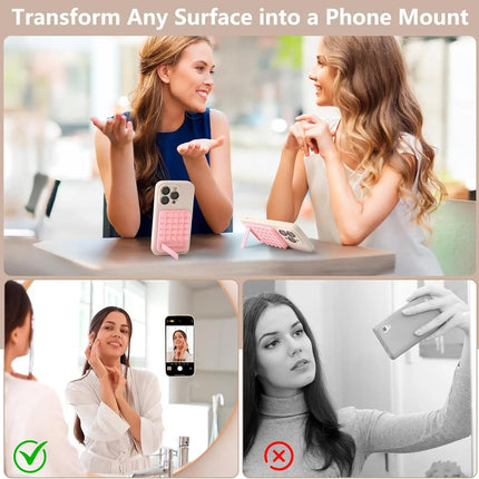 Silicone Suction Phone Mount Mirror Shower Phone Holder Foldable Adhesive Smartphones Accessory For Selfies And Videos