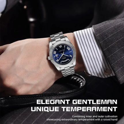 NIBOSI Brand Original Stainless Steel Quartz Watches For Men Luxury Date Display Luminous Fashion Men's Watch relogios masculino