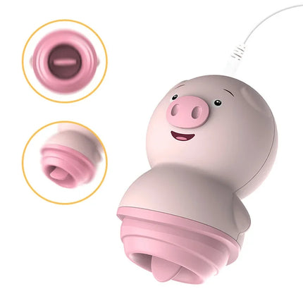Pink Pig Tongue Lick Vibrators Anal Clitoris Nipple Massager G-Spot  Adult Product Erotic Sex Machine 6/2 Modes Female Sex Toys