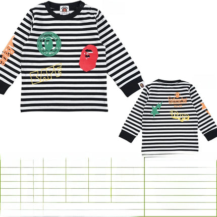 ex Cotton Long Sve T-irt Cartoon Print Spring Summer Autumn Breathable Lightweight round Ne Tee for 8 Years Old Kids
