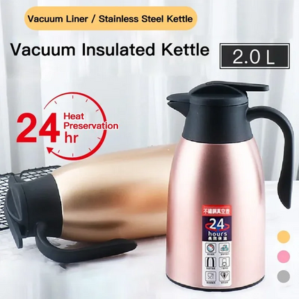 2L Thermal Coffee Bottle Stainless Steel Vacuum Flasks Office Hot Coffee Thermos Insulation Kettle Hot Water Thermos Pot