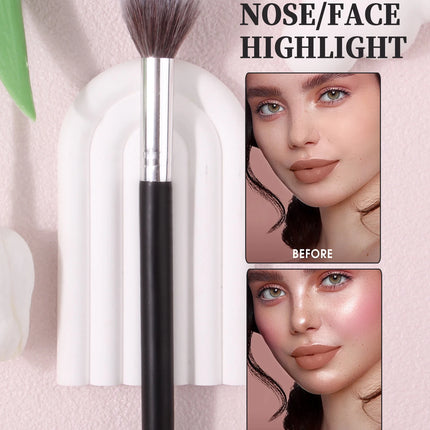 Professional Setting Makeup Brush, For Setting Powders & Highlighters, Soft Bristles For Precision Dusting, Helps Lock in Founda