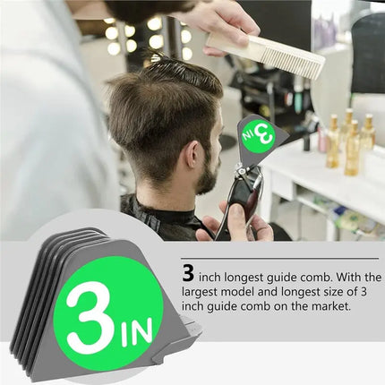 【NEW A39M】 Mega Hair Clipper Guards, 8Pcs Gray, For Wahl Full Size Hair Clippers (3 Inch 8Pcs)