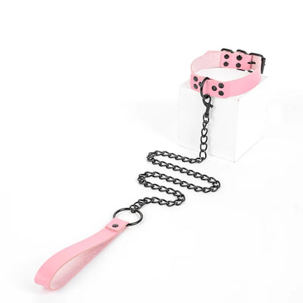 Faux Leather Choker Collar Sex Tools For Couples Adult Games Sex Products Chain Couple BDSM  Sex Toys For Woman
